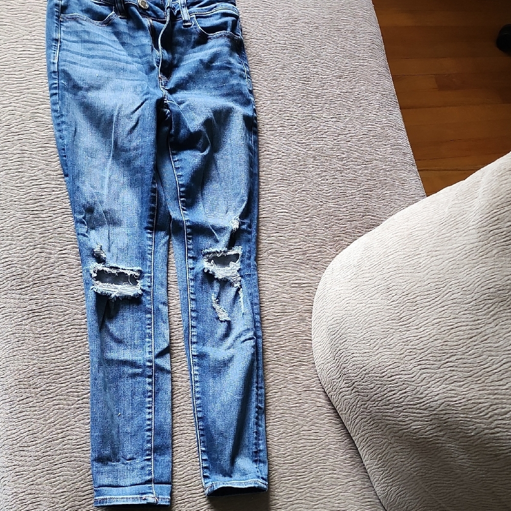 American Eagle Outfitters Denim Blue Skinny Hi Rise Jeggings